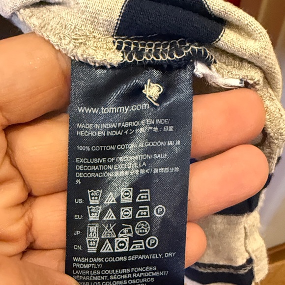 Tommy Hilfiger Beige Polo with Navy Stripes - Picture 7 of 10